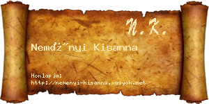 Neményi Kisanna névjegykártya